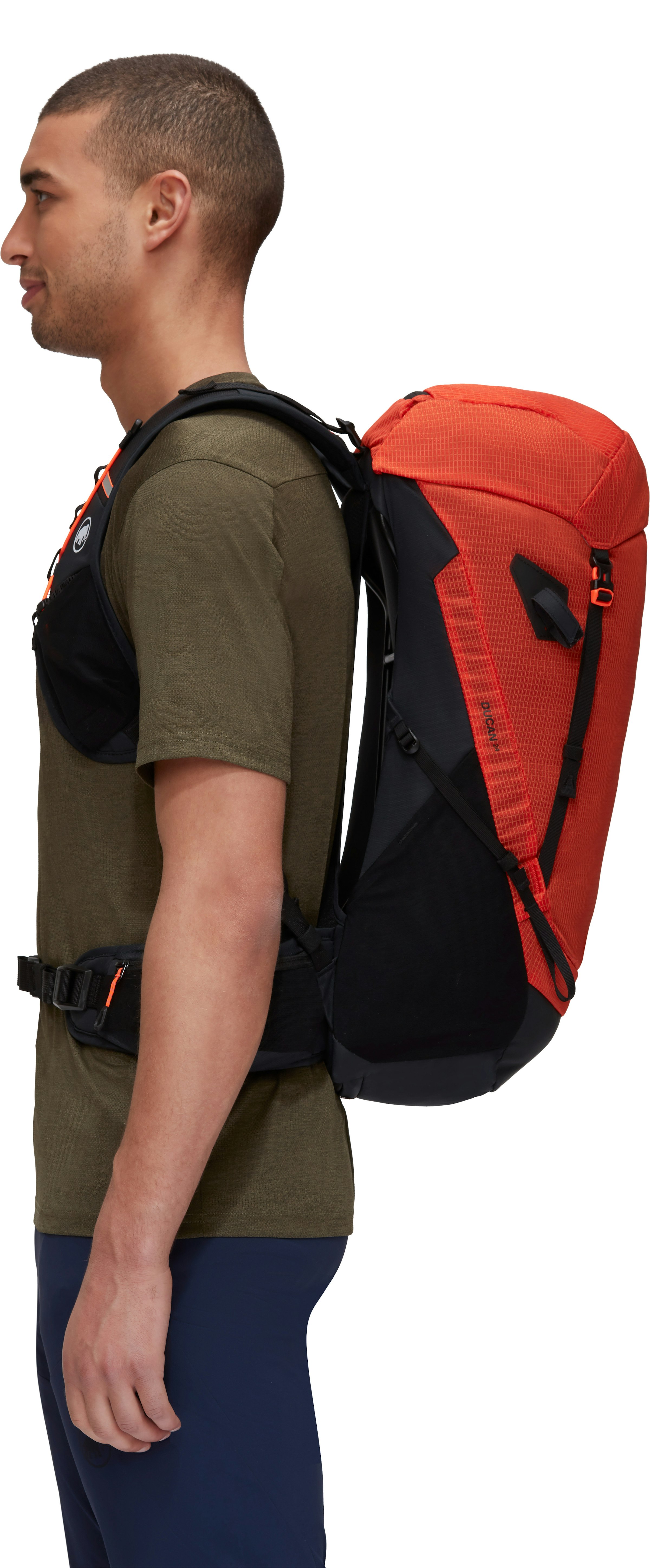 A design that keeps the space between your back and the backpack tight, without arching it