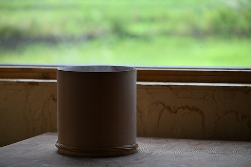 IH対応立礼用テーブルと木桶