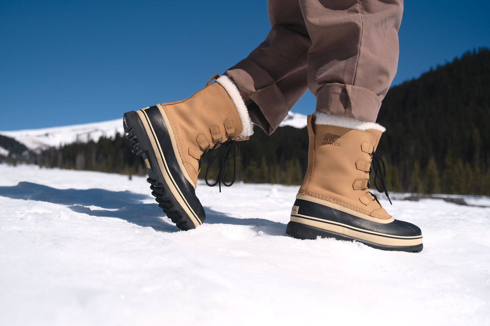 SOREL ソレル ウィンターブーツ ボアブーツ カリブー 防寒ブーツ 雪国 雪 サイズ9 ブラウン×ブラック 冬 店舗受取可 ソレル SOREL W CARIBOU WP Black&frasl;Stone [NL1005-011] （Black&frasl;Stone