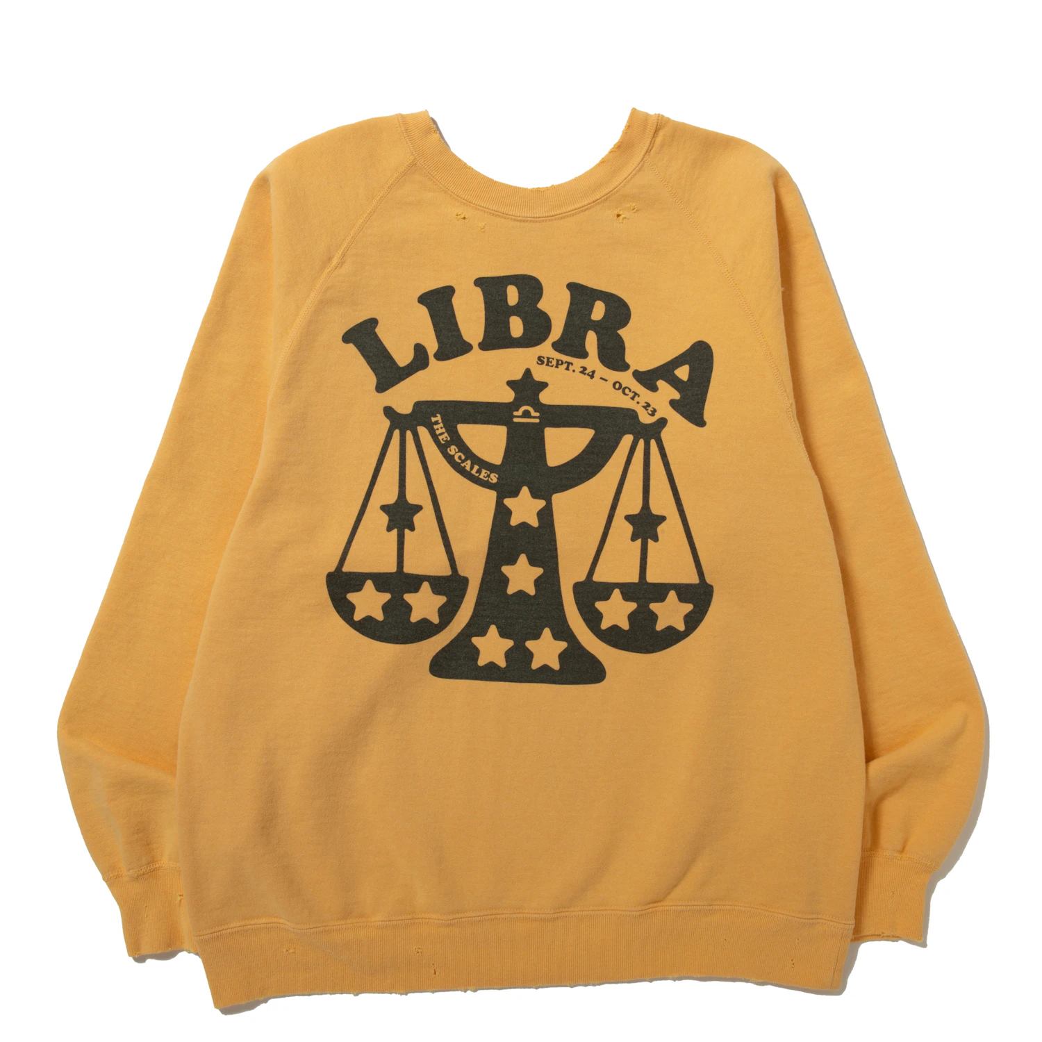 星座ごとに7色のボデイカラーが存在する。こちらは天秤座のイエロー。プリントはもちろん染み込み仕様。29,700円（税込）