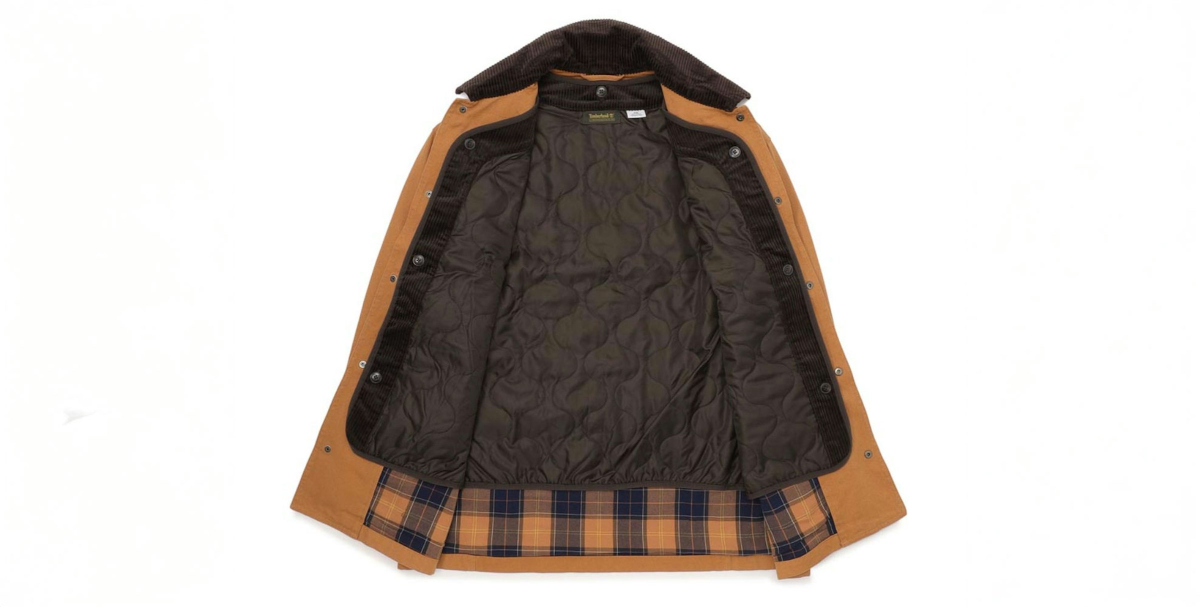 取り外し式の中綿断熱素材とチェック生地の部分は内ポケットの仕様になっている