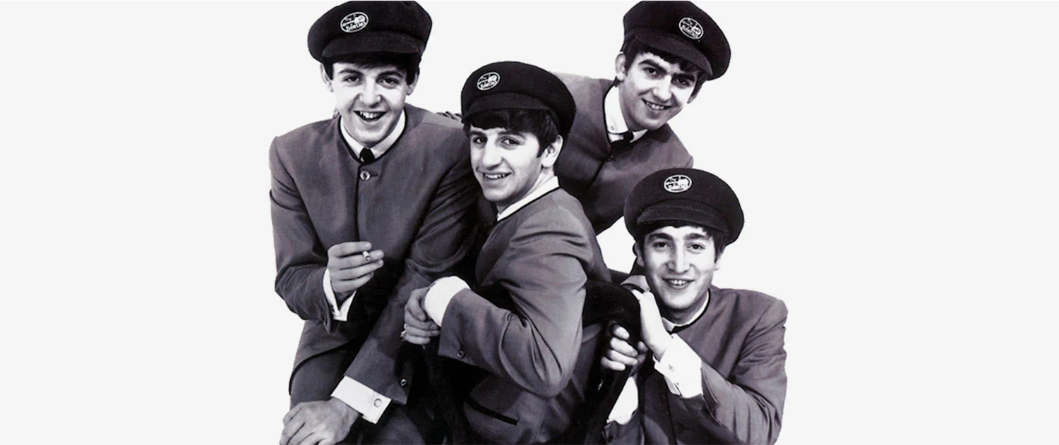A photo from when Kangol hired The Beatles for their advertisement