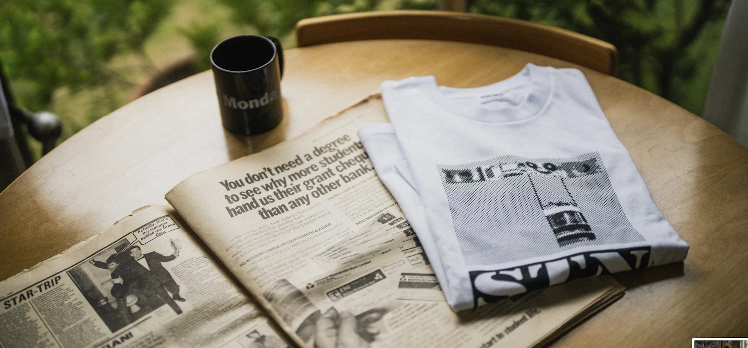 ドイツ出身のデザイナーが手がけたオーディオユニットを、ミッドセンチュリーのデザイン界を牽引したデザイナーのTシャツデザインと組み合わせた。「HALFTONE」 14,300円（税込）