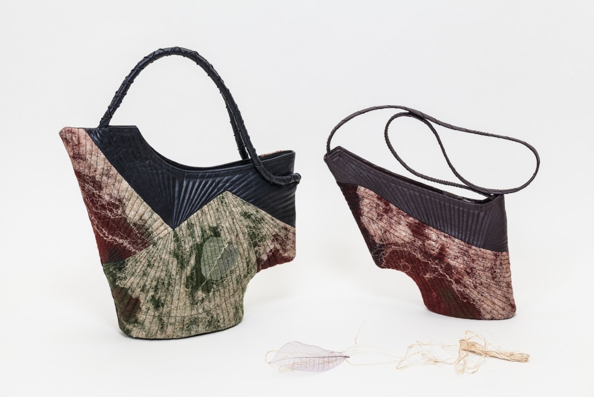 A collaborative work of leather and felt with Asayo Takeda
