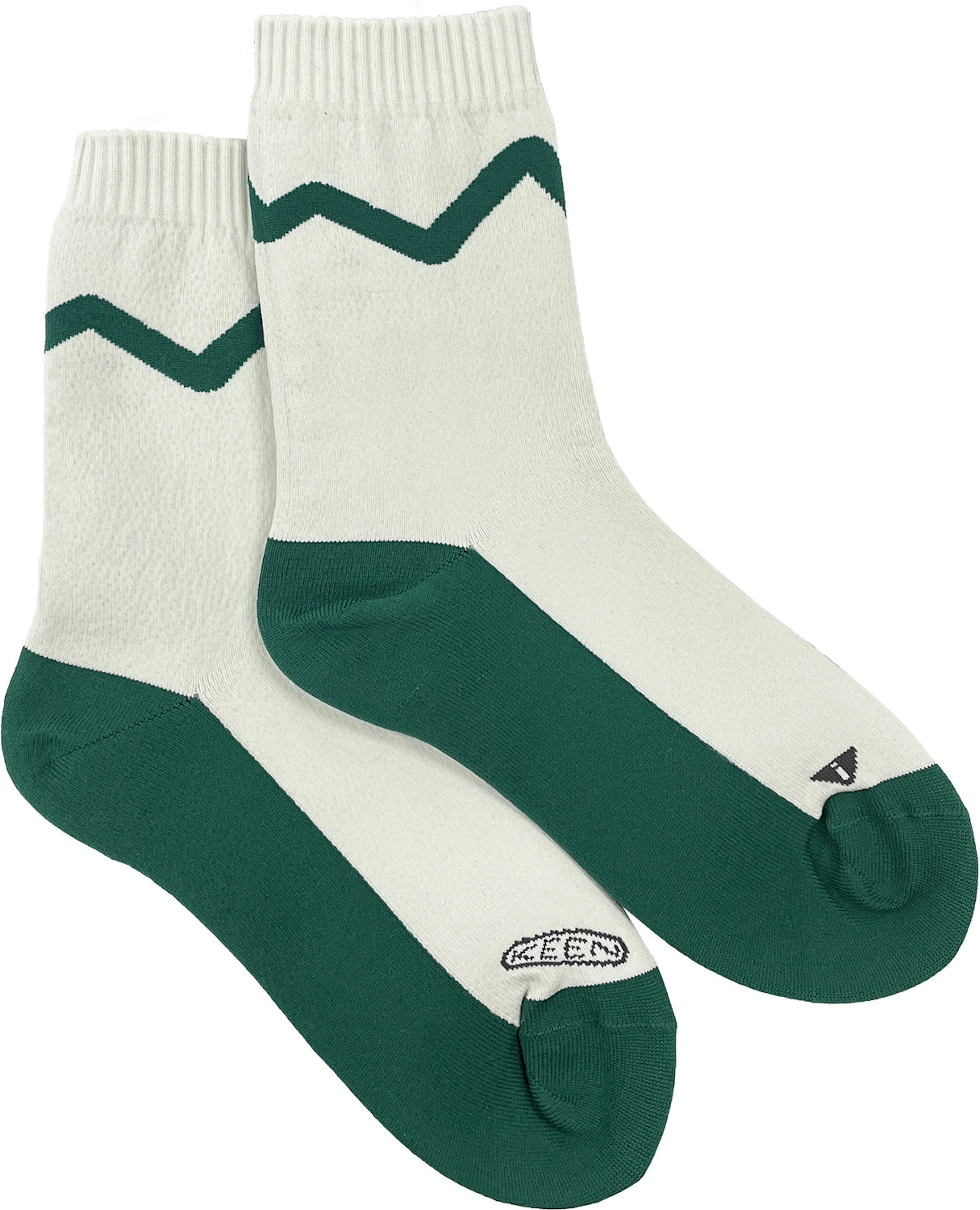 The green lines on the White socks embody the mountains around Portland during the spring and summer seasons