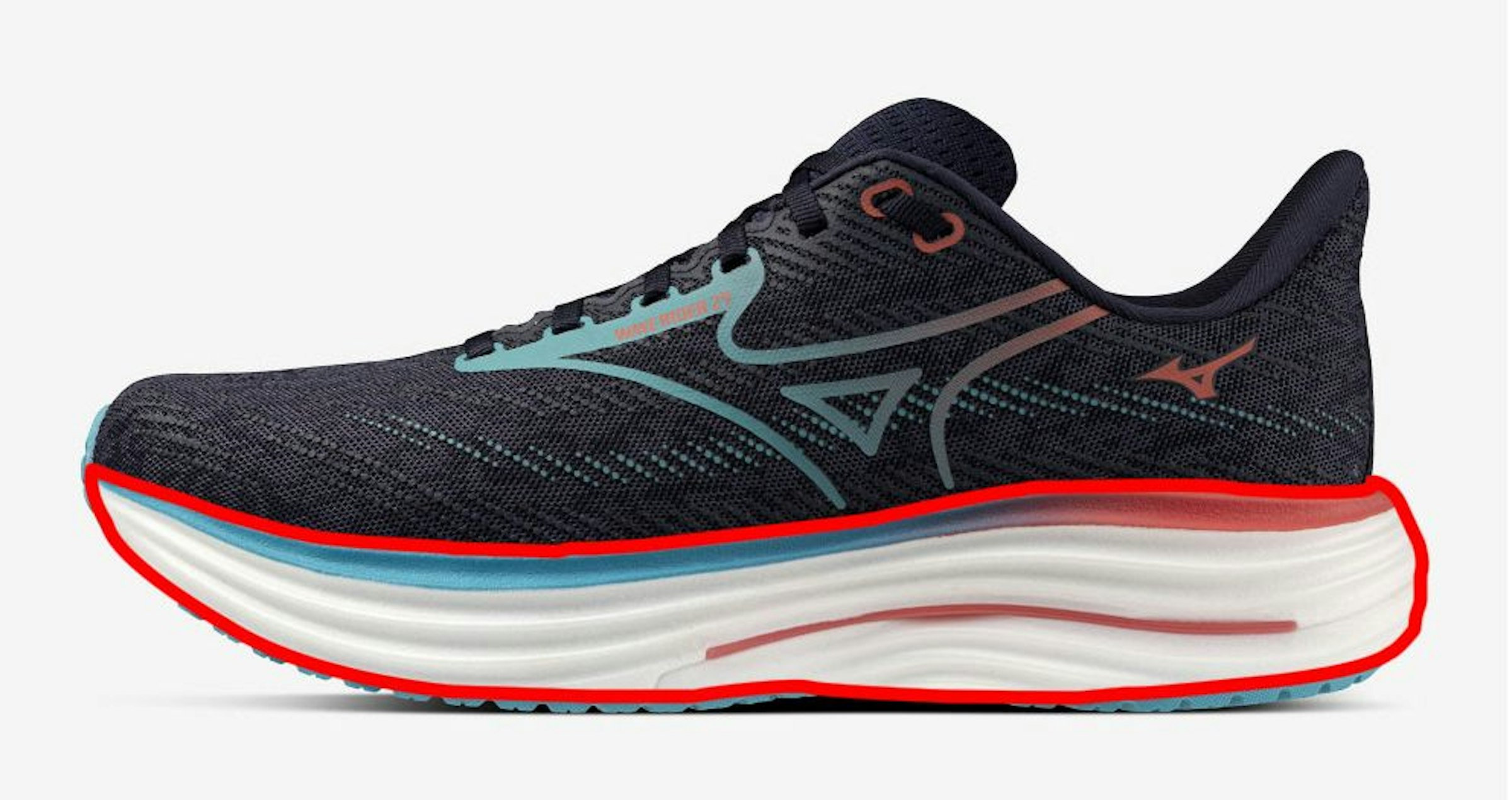 ミッドソール全面に超臨界発泡技術によって生成された、柔らかく反発力のあるMIZUNO ENERZY NXTを採用