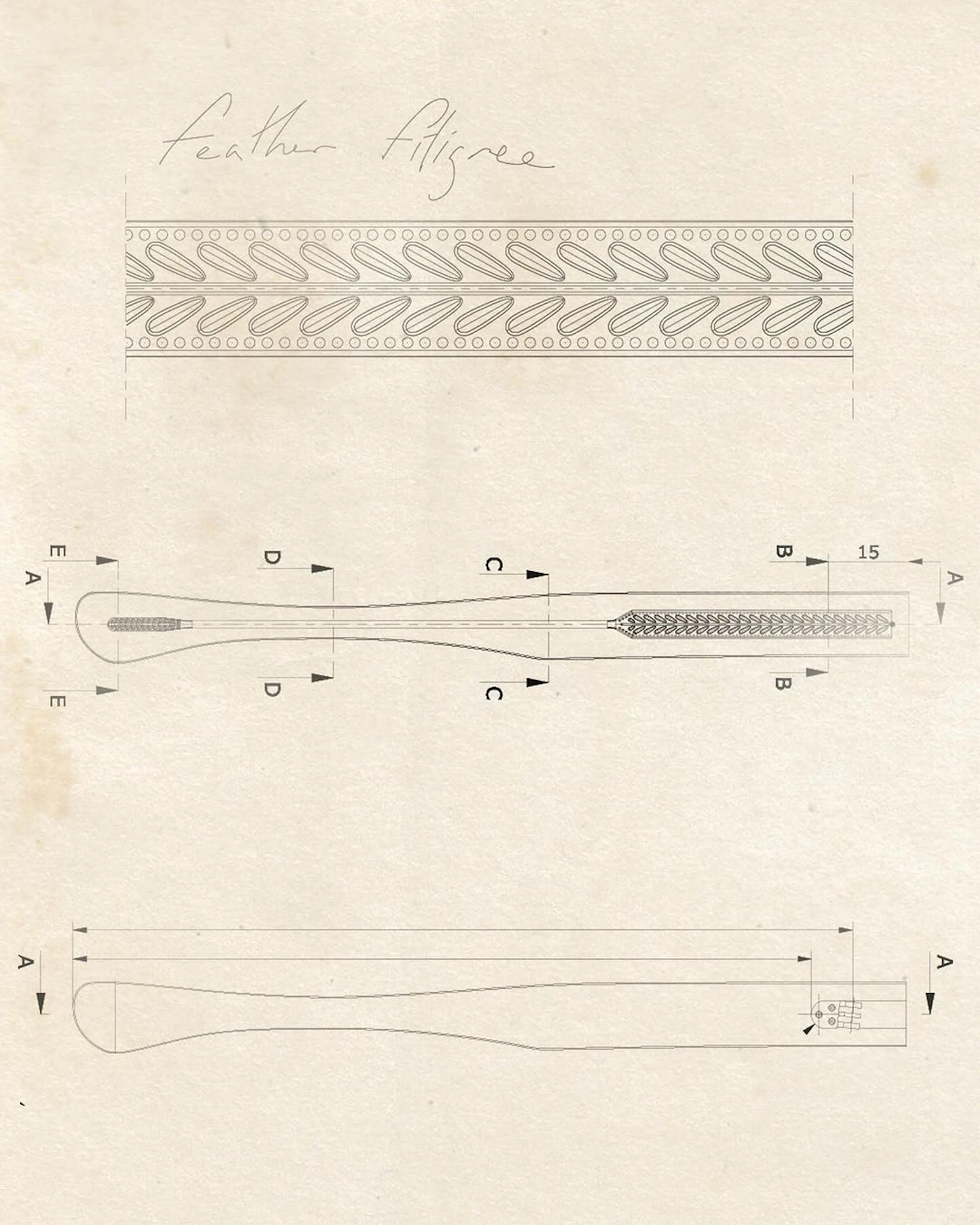 Engraving design on the inside of the temple