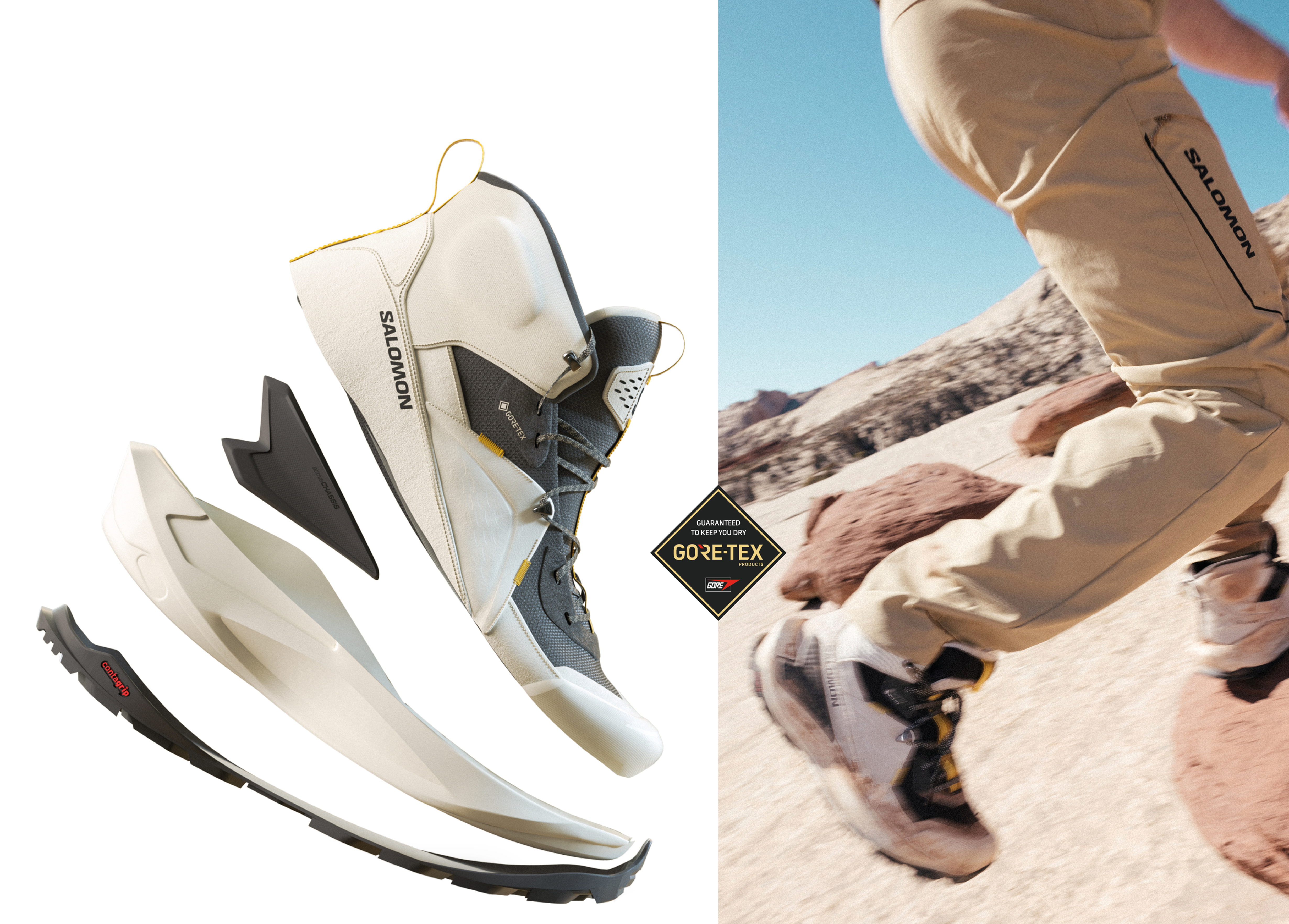 サロモン SALOMON ELIXIR エリクサーGORE-TEX トレイル 転がるように前に進む厚底ハイキングシューズ！ サロモン