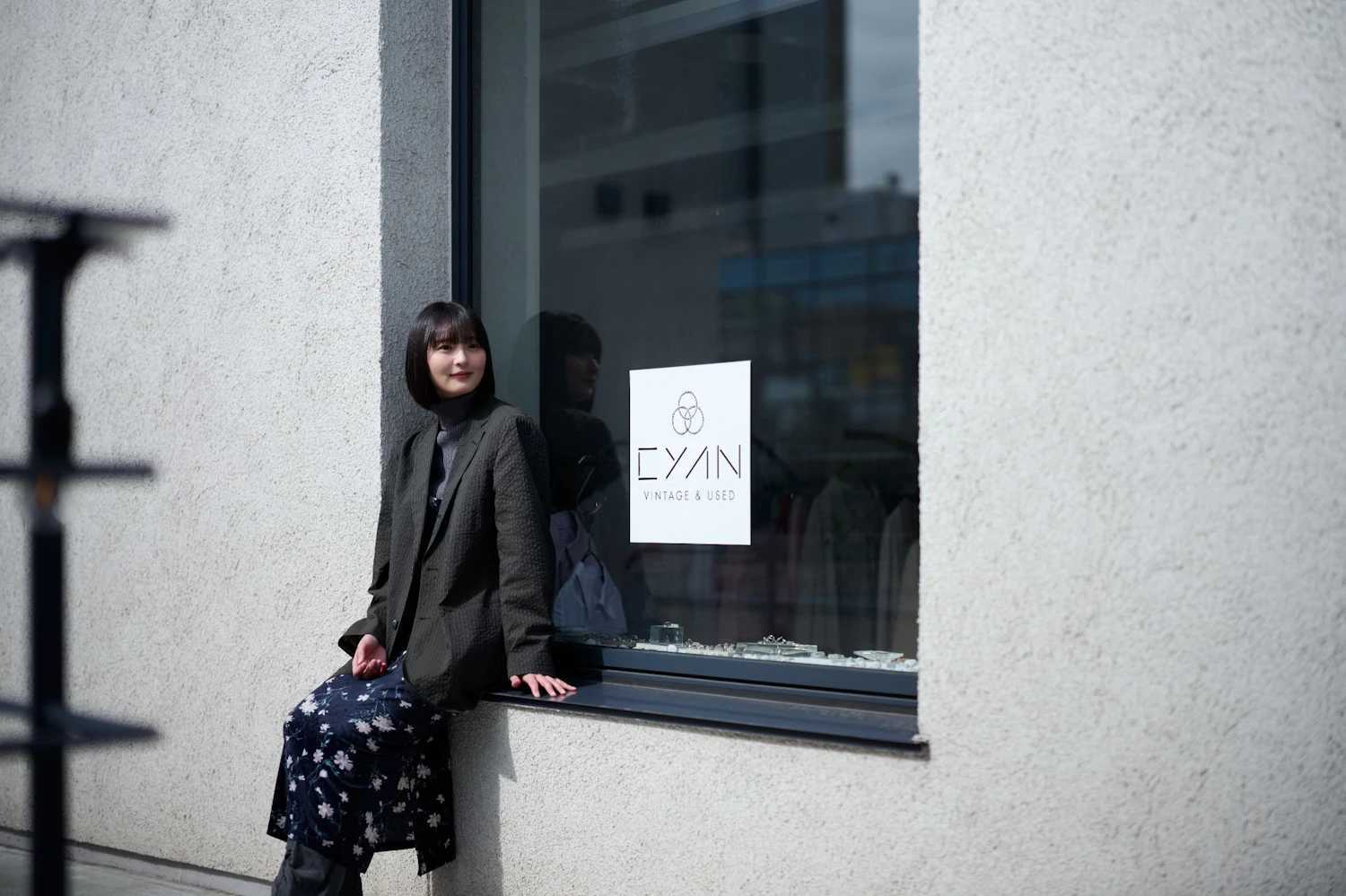 取材当日、私服の古着コーデで来てくれた遠藤さん