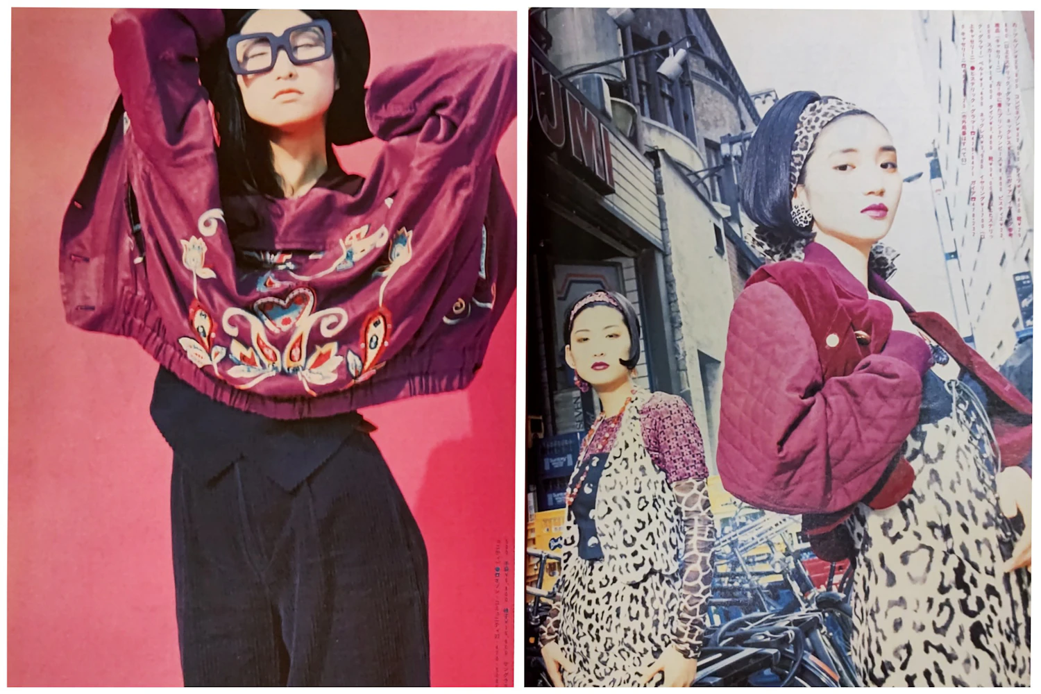 Right is OZONE COMMUNITY, left is HYSTERIC GLAMOUR. Frequently featured in "CUTiE" at the time (1989 / "CUTiE Bessatsu Takarajima Vol.6" / JICC Publishing Bureau)