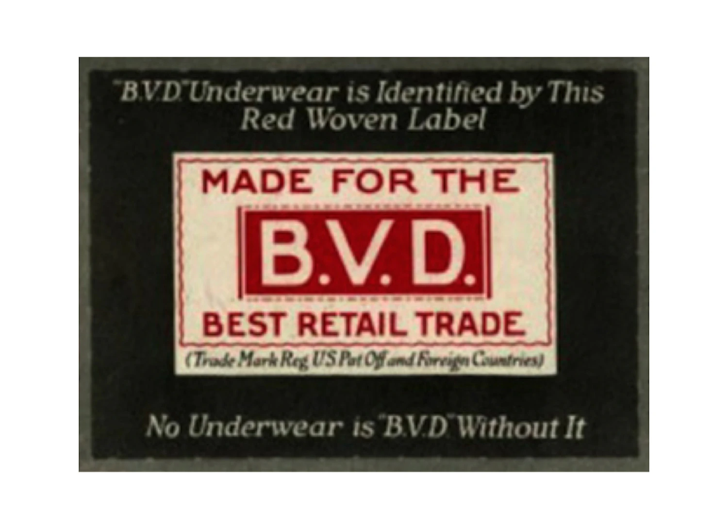 B.V.D.の初期商品に付けられていた正規品を表すラベル