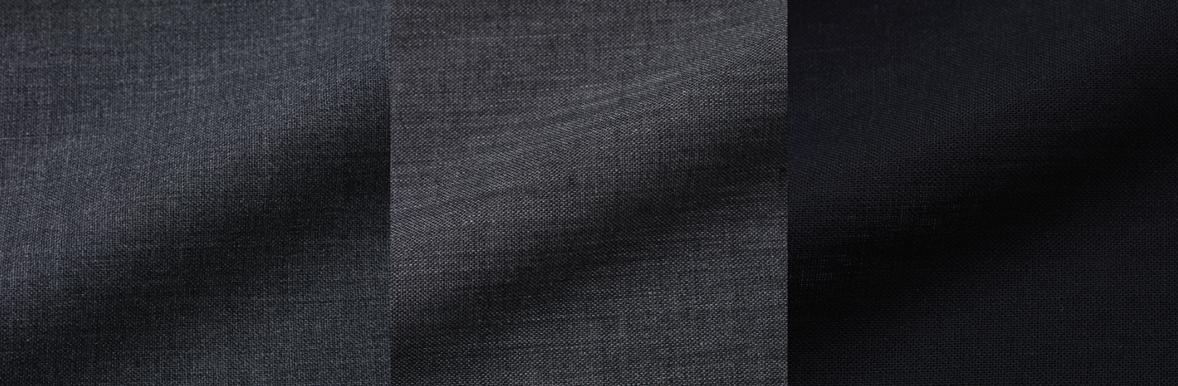 ウォッシャブルスラックスの生地バリエーションは19種類。平織り以外にも4種類の綾織り生地がラインナップされる