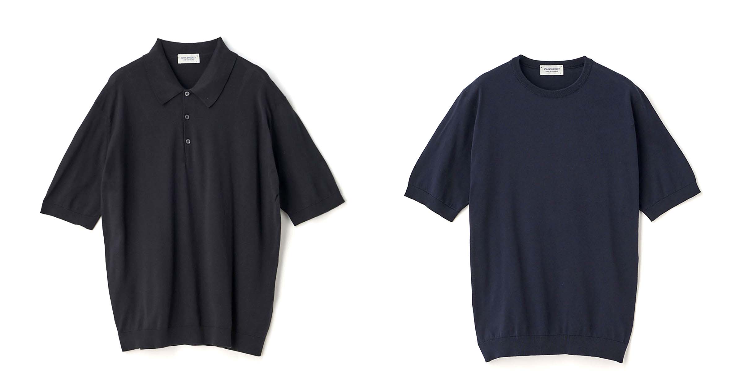 JOHN SMEDLEY イギリス製 シーアイランドコットン VネックニットS黒 