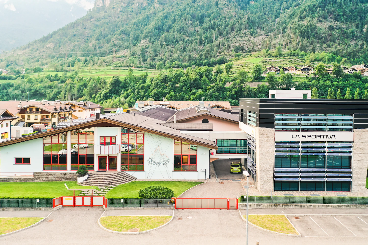 A factory at the base of the Dolomites in Italy