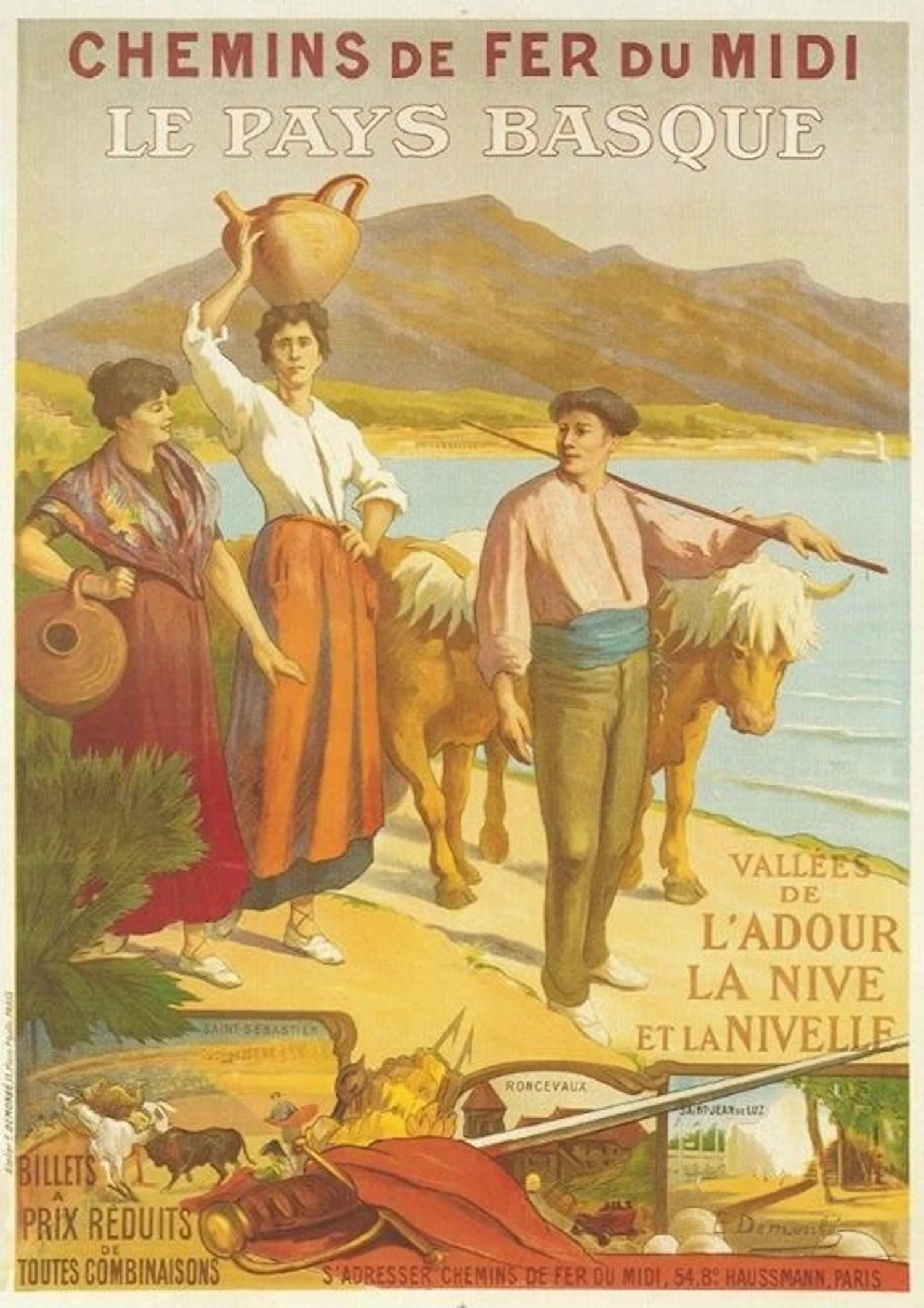 LAULHÈREに資料として残されている古いイメージ画、羊飼いがベレーをかぶっている様子がわかる