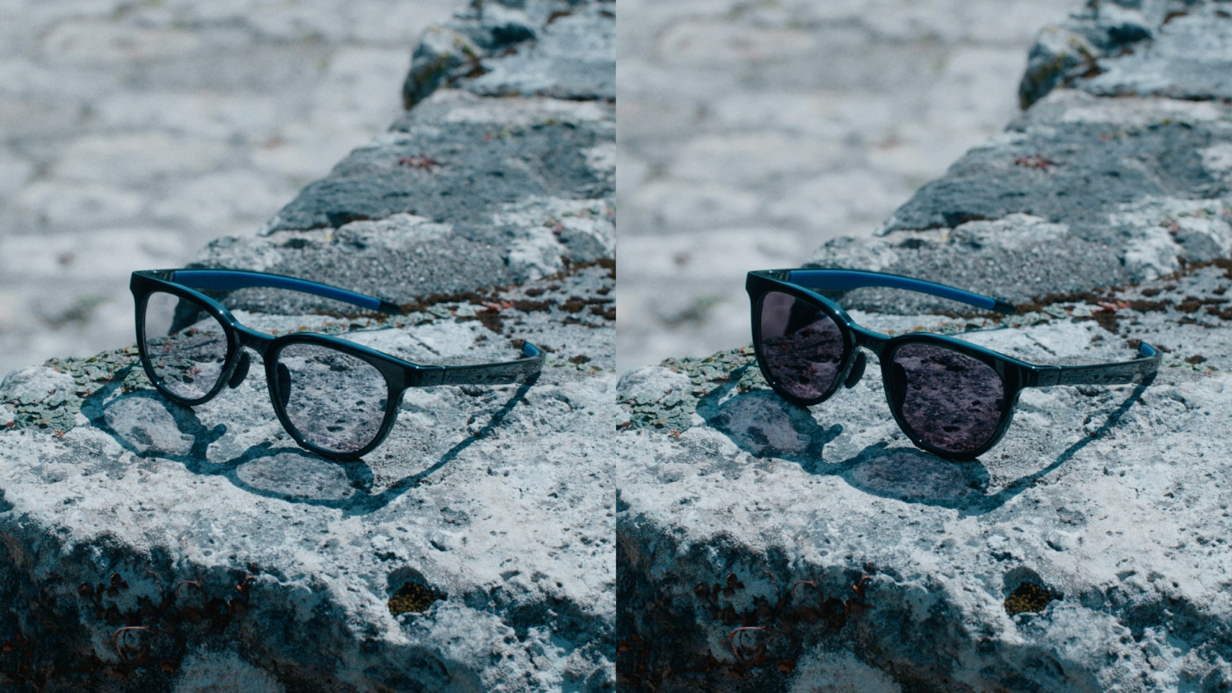 新作の「フォトクロミック」。紫外線に反応し、レンズがクリアからグレーに変化する。「コンロン3 51 BK-VP GY15」 35,200円（税込）