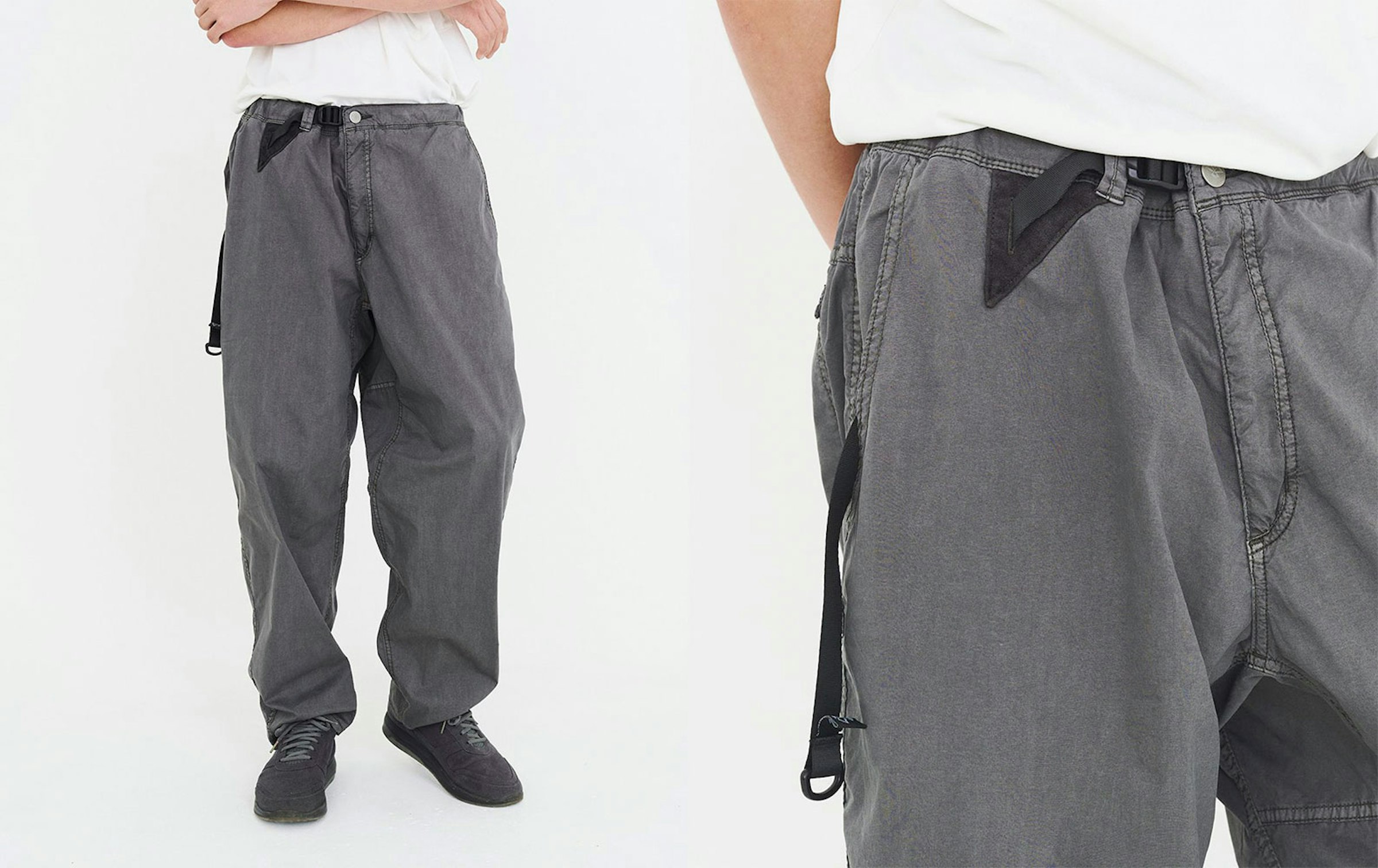 シルエットとベルトのがポケットを通る仕様