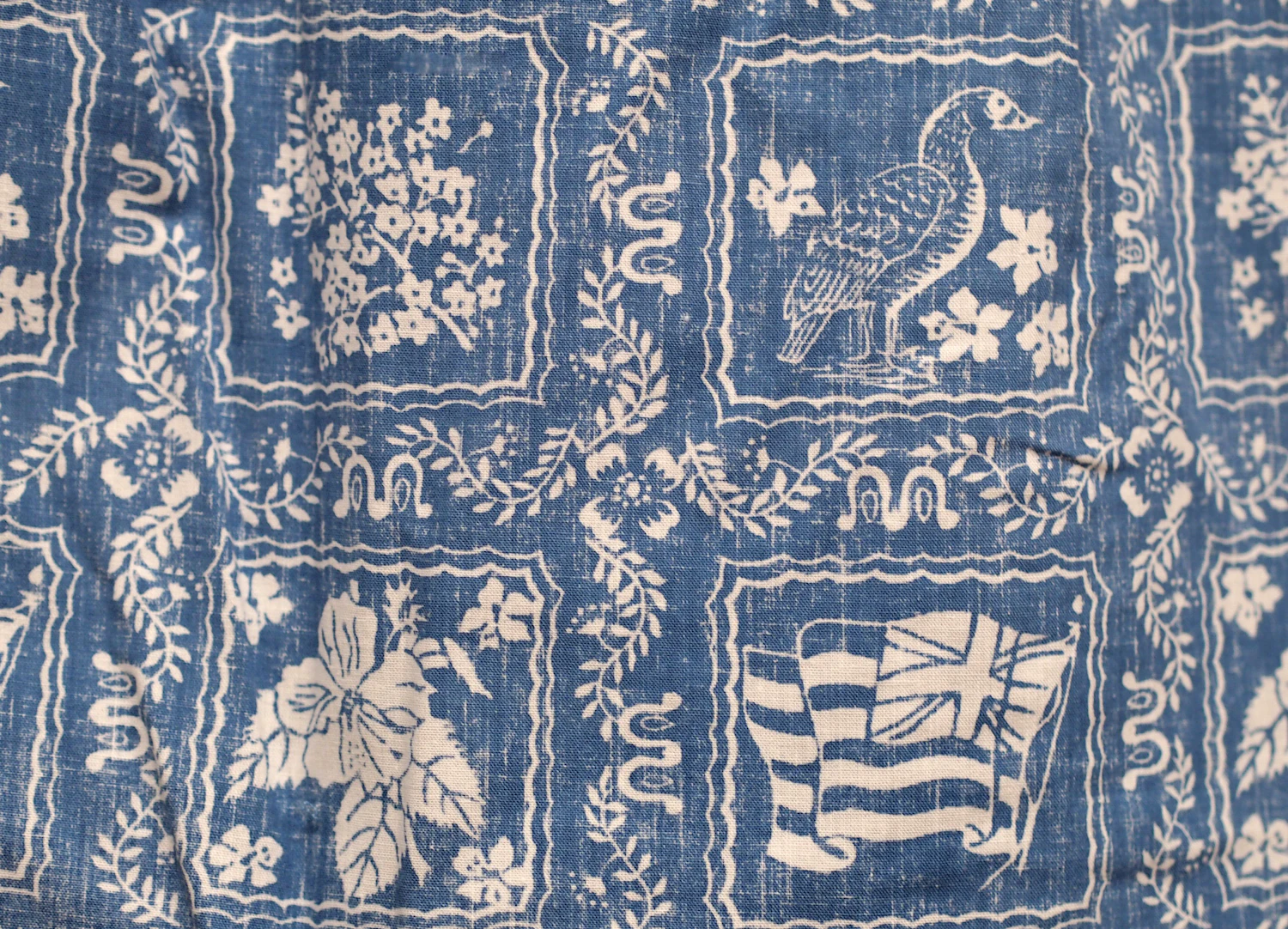 LAHAINA SAILOR's Spooner Kloth, featuring the Hawaiian state flag, Nene, Kukui, and hibiscus flower