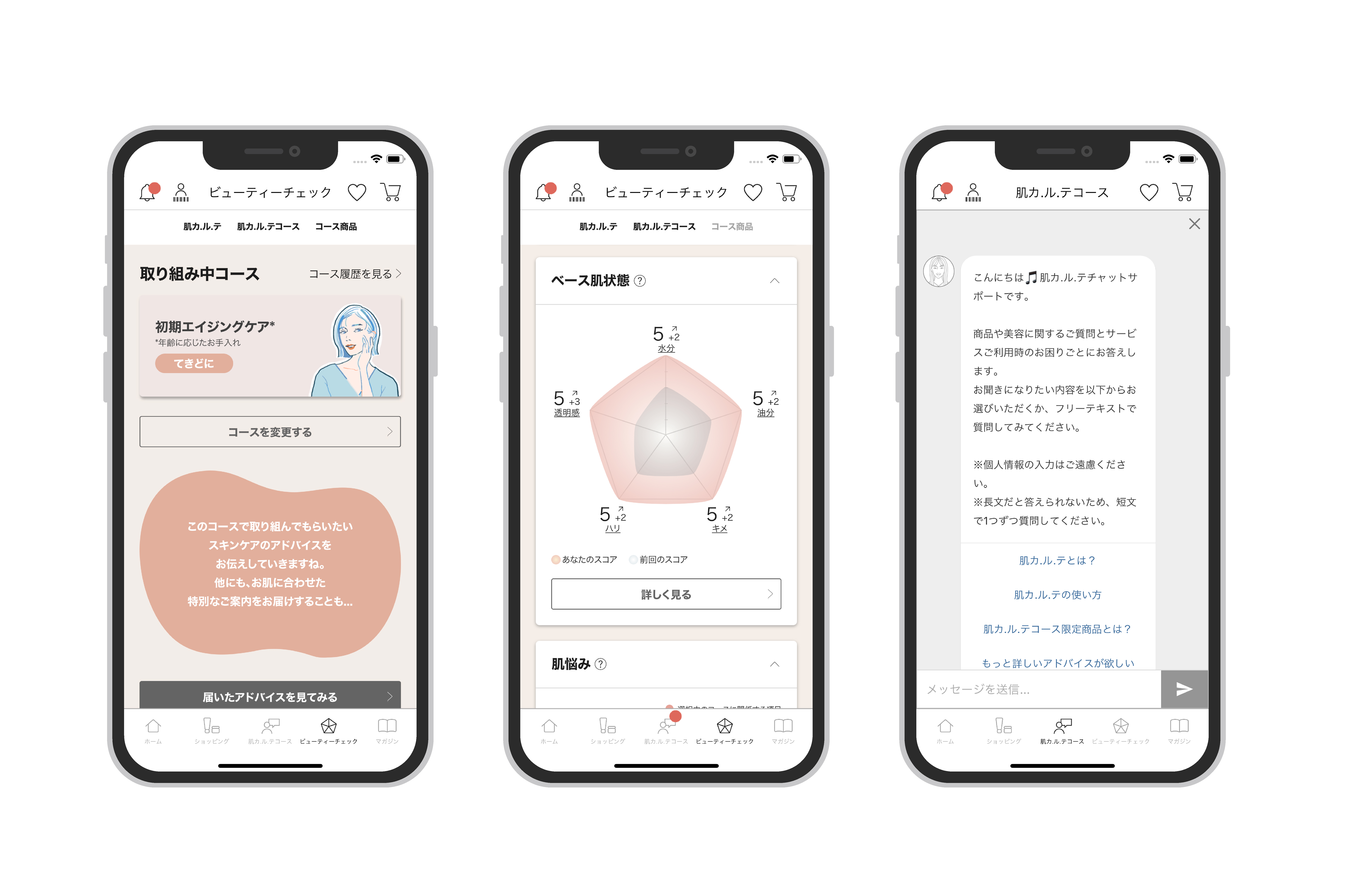 AI（解析）による肌分析でスキンケア方法を提案：ORBISアプリ内新