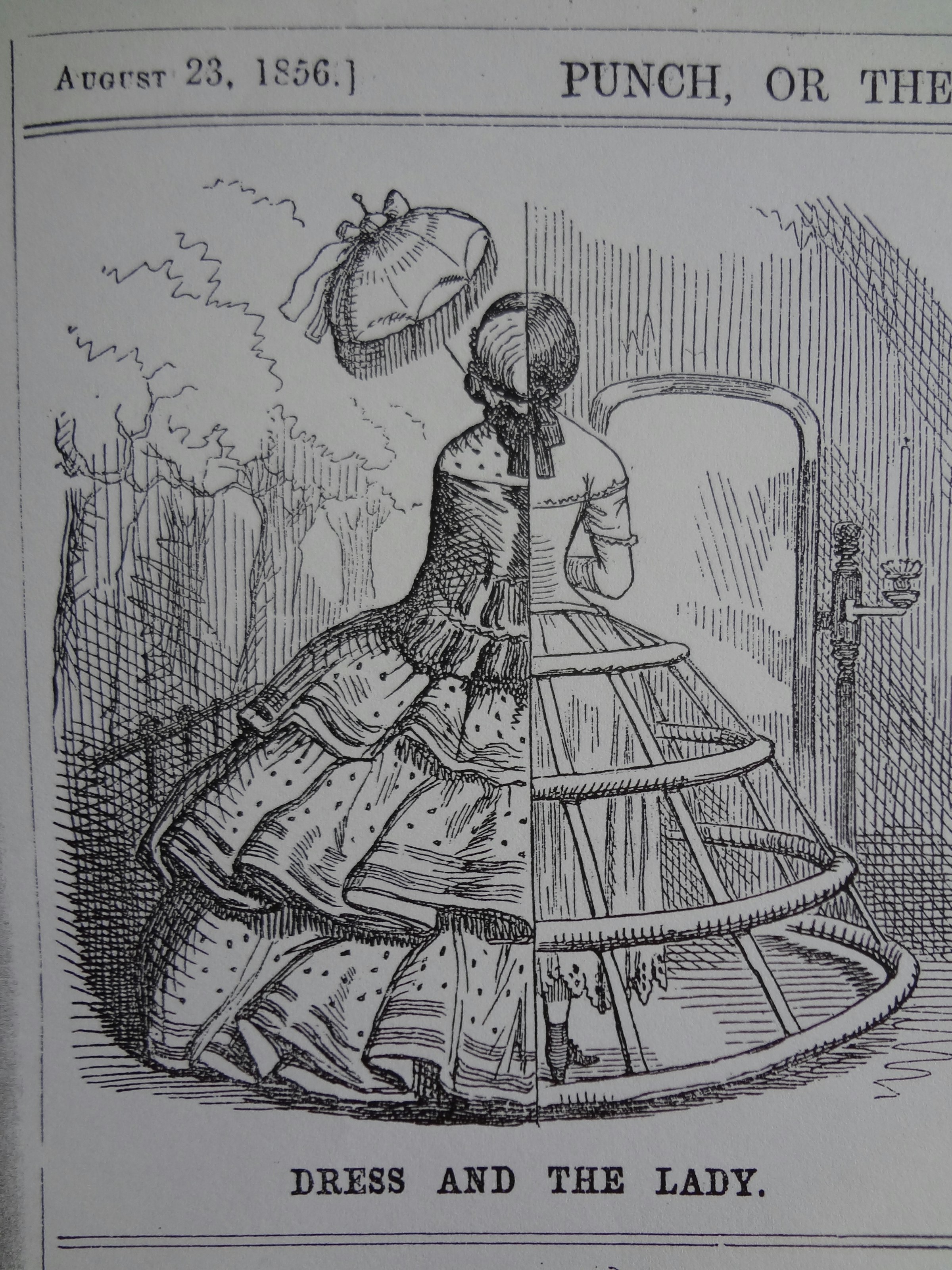 画像: クリノリンスタイルの風刺画　Punch,vol.30,1857.