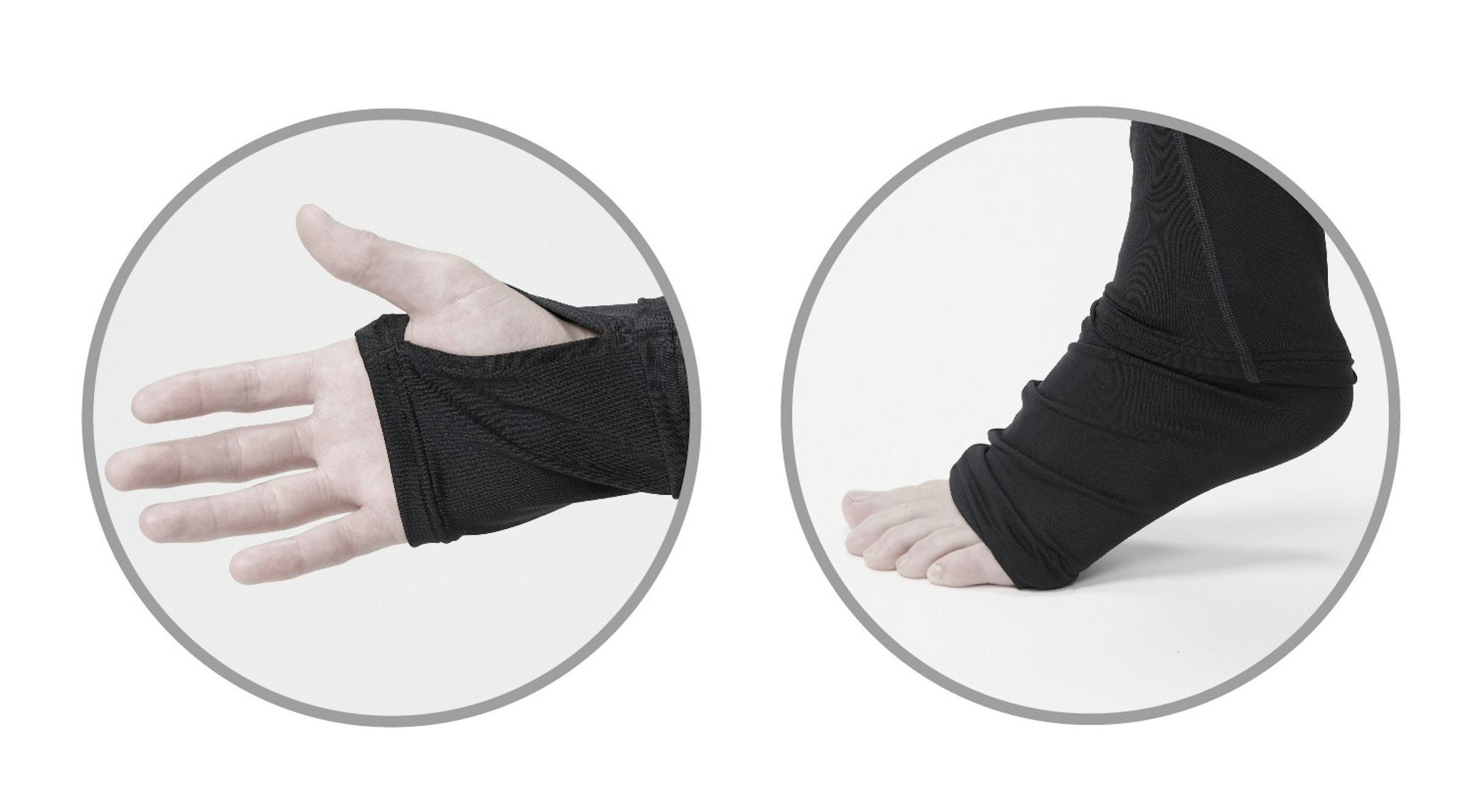 手首や足首部分をフラップでしっかりカバー