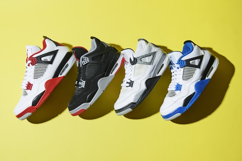 Air Jordan 小さい 4 ホワイト/イエロー バスケットシューズ