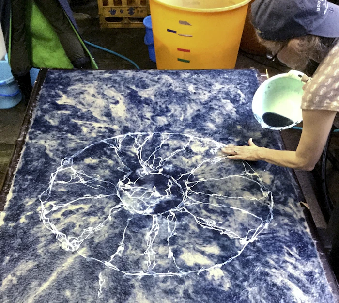 流し込み和紙作品 「From the Sea to the Stars」