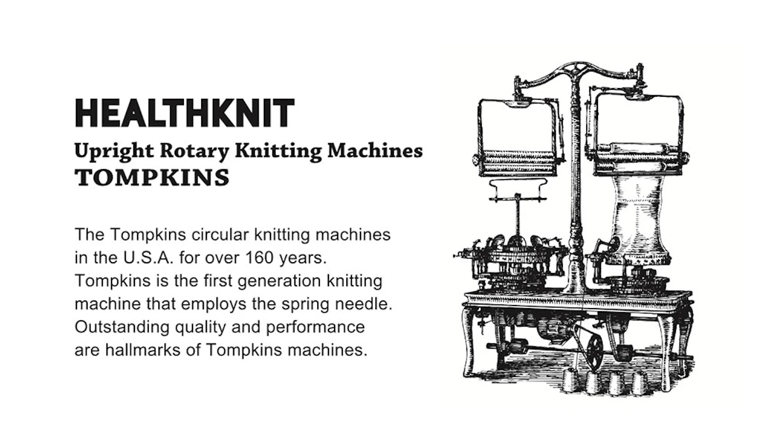 トンプキンスと呼ばれる編み機、Healthknitに残る資料より