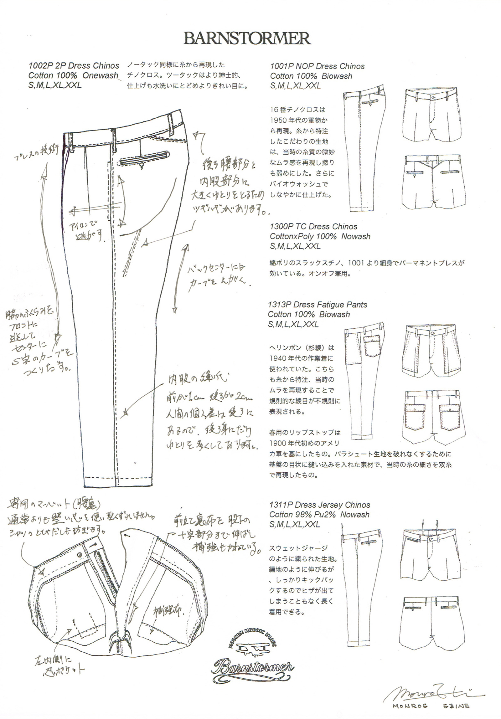 ドレス仕立てのチノパンを手がける日本製のブランドBARNSTORMER