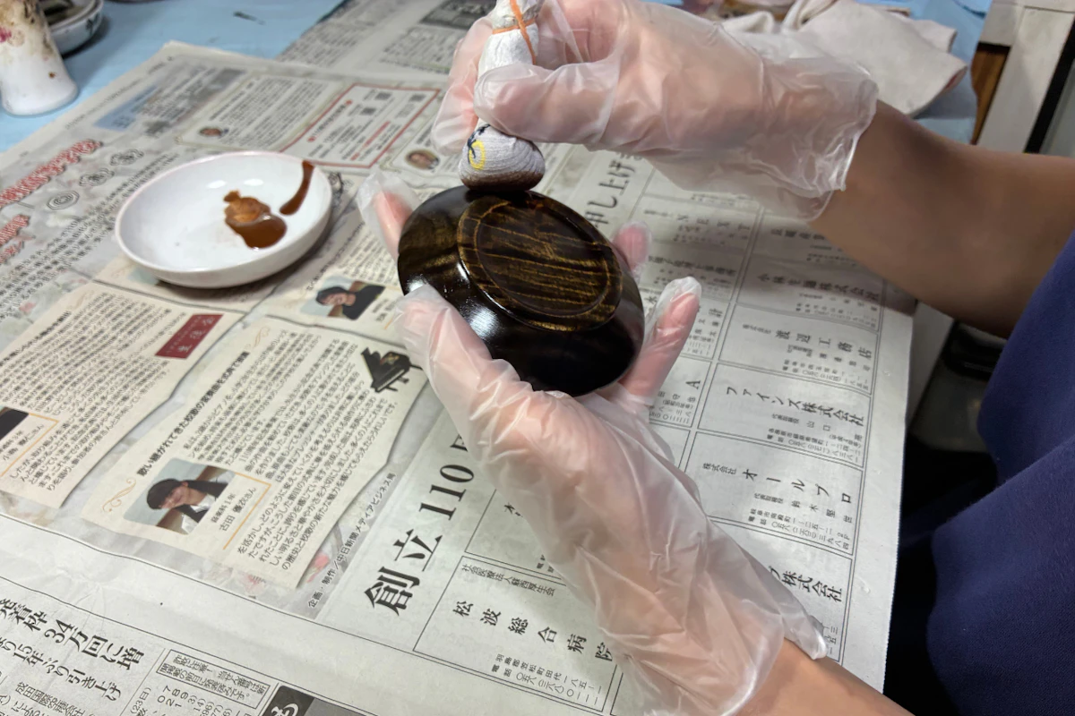 「拭漆」の工程