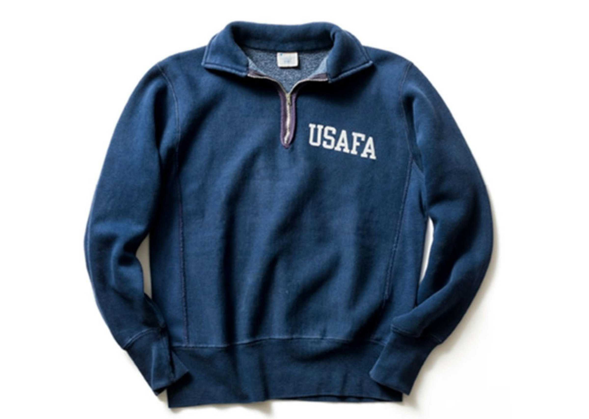 USAFAのウォームアップ用REVERSE WEAVE®ハーフジップスウェットシャツ