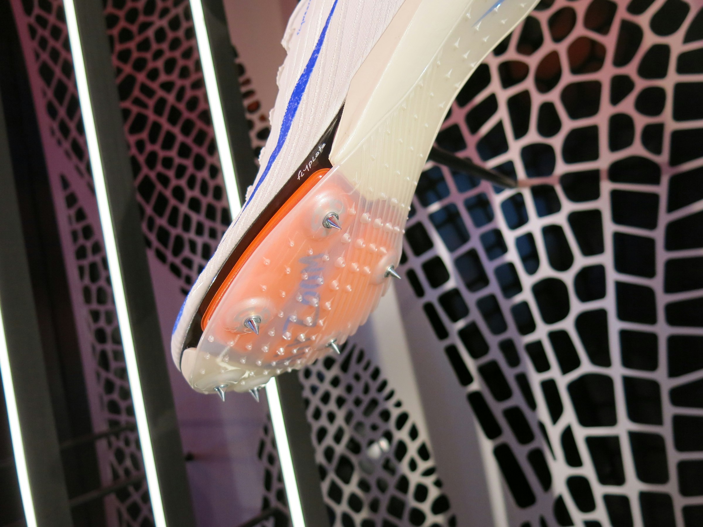 A notable clear outsole plate. The Air Zoom Unit stands out