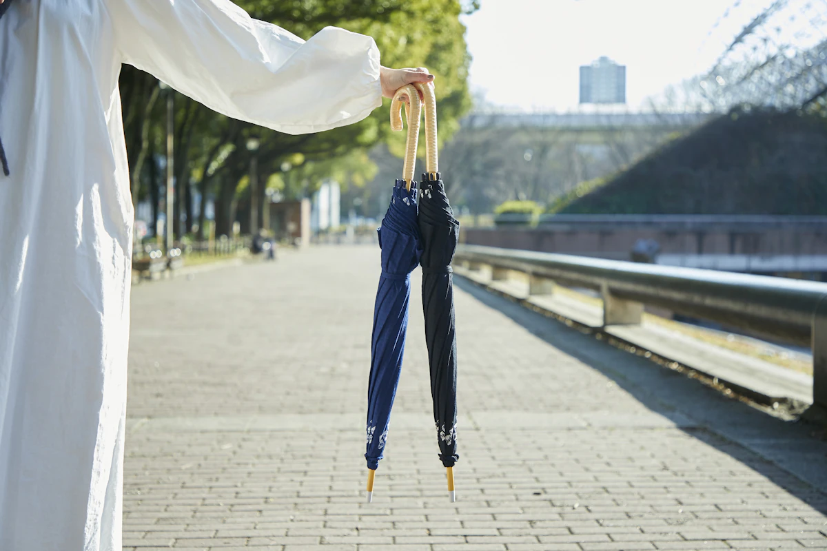 現代のライフスタイルにも取り入れやすい、有松絞り模様があしらわれた傘。画像協力：名古屋市観光文化交流局