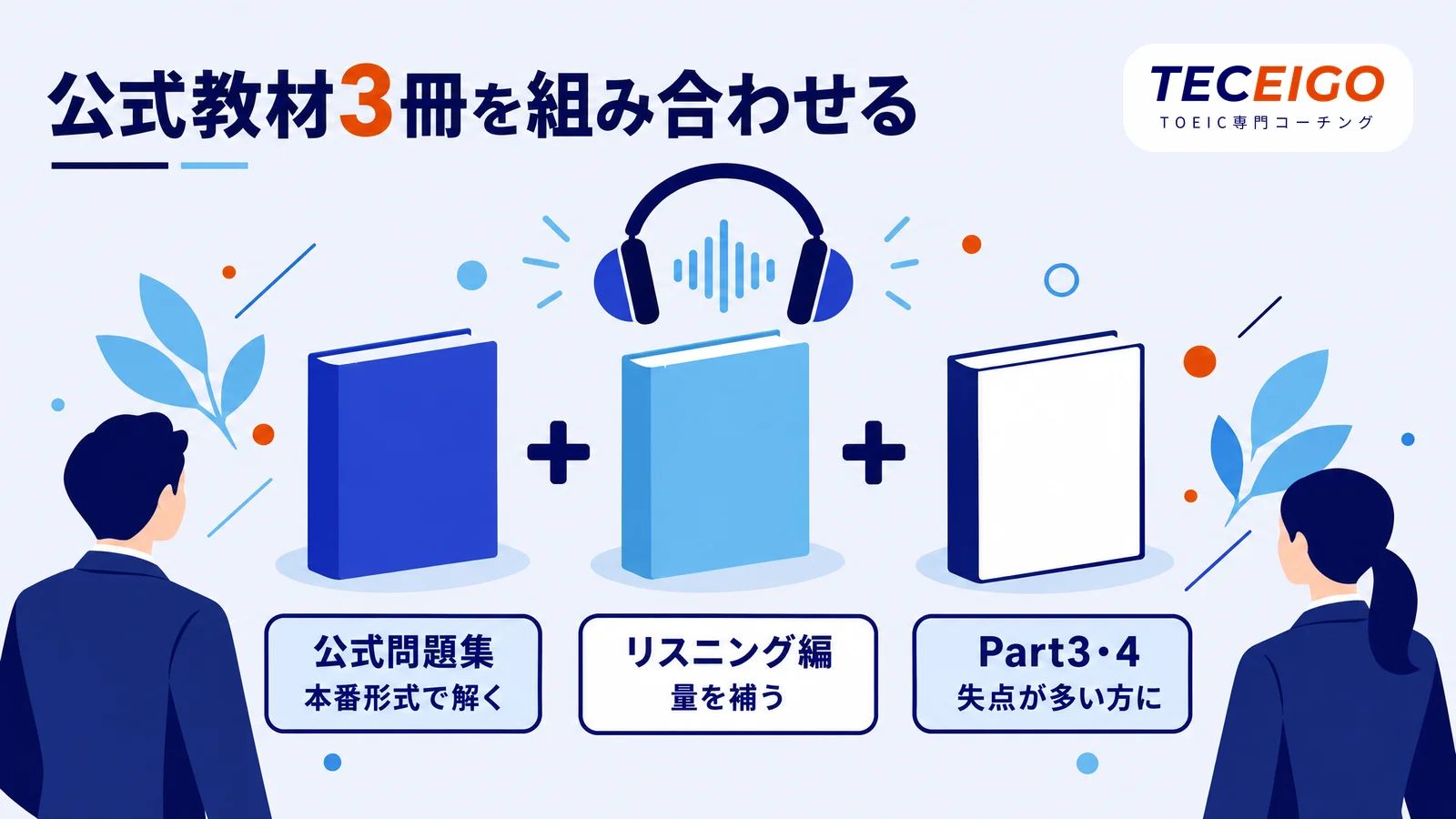 TOEICリスニング対策におすすめの公式教材3冊の組み合わせ