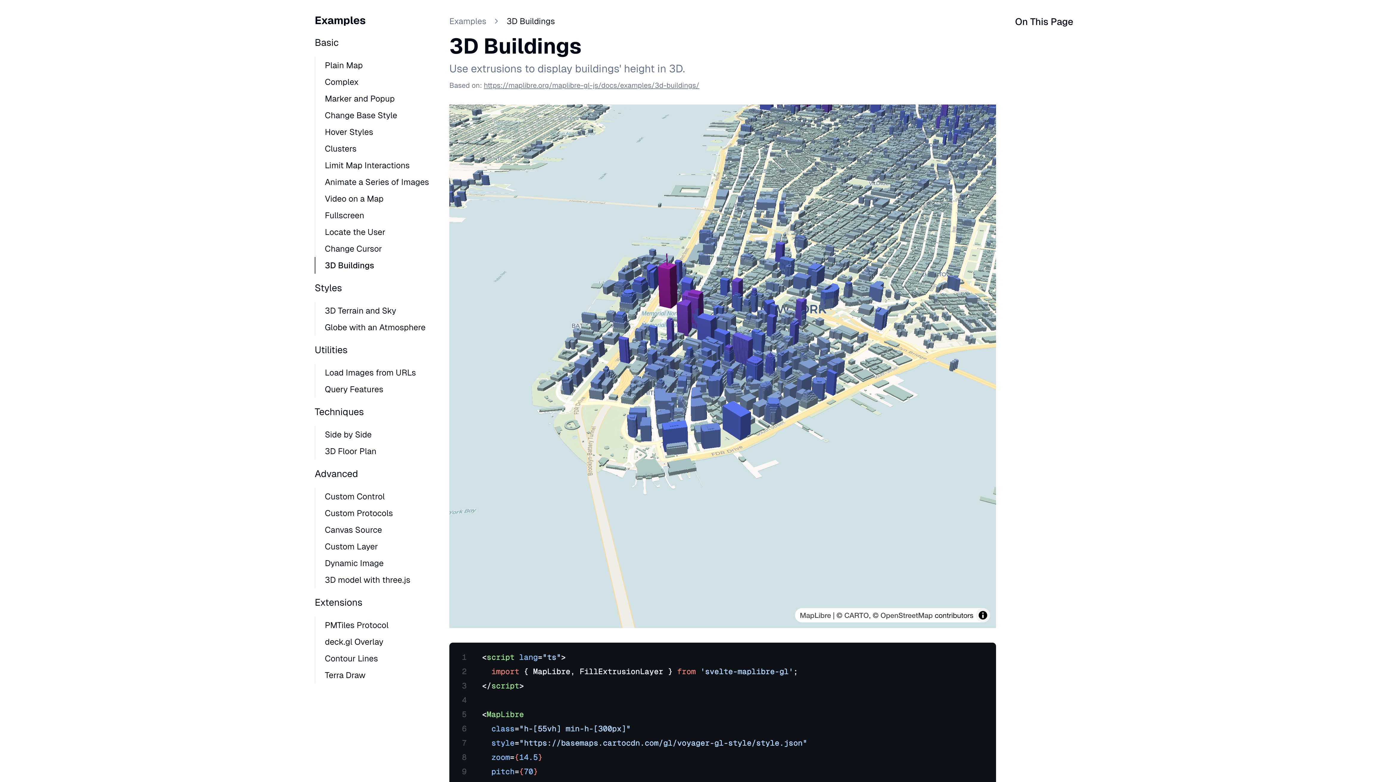 Svelte MapLibre GL Gallery Image