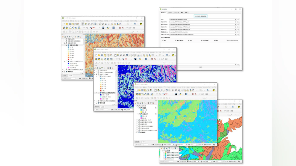 QGIS上で収益性と災害リスクを考慮した森林ゾーニングを可能にの画像