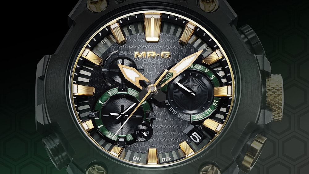 <p>和の美しさを思わせるデザインが、ダイアル全体に上品な印象を与えている。</p>