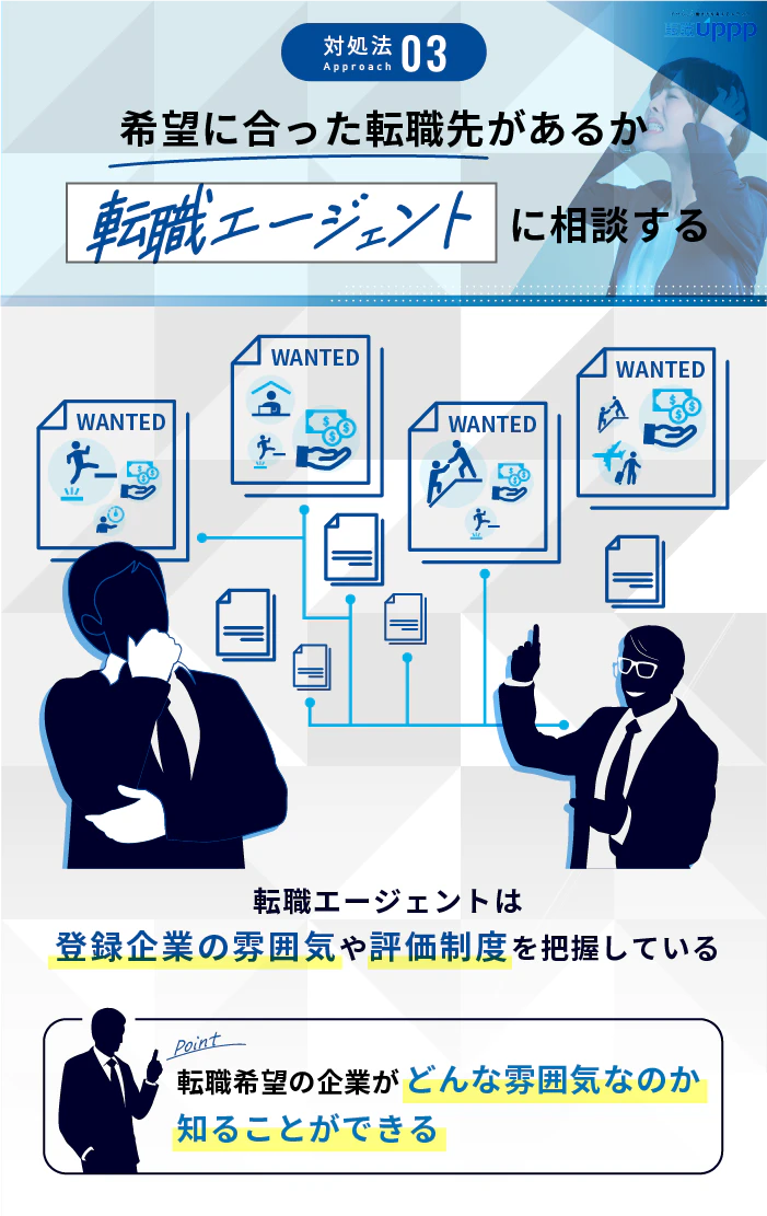 仕事を辞めたいけど言えない時の対処法:希望に合った転職先があるか転職エージェントに相談する