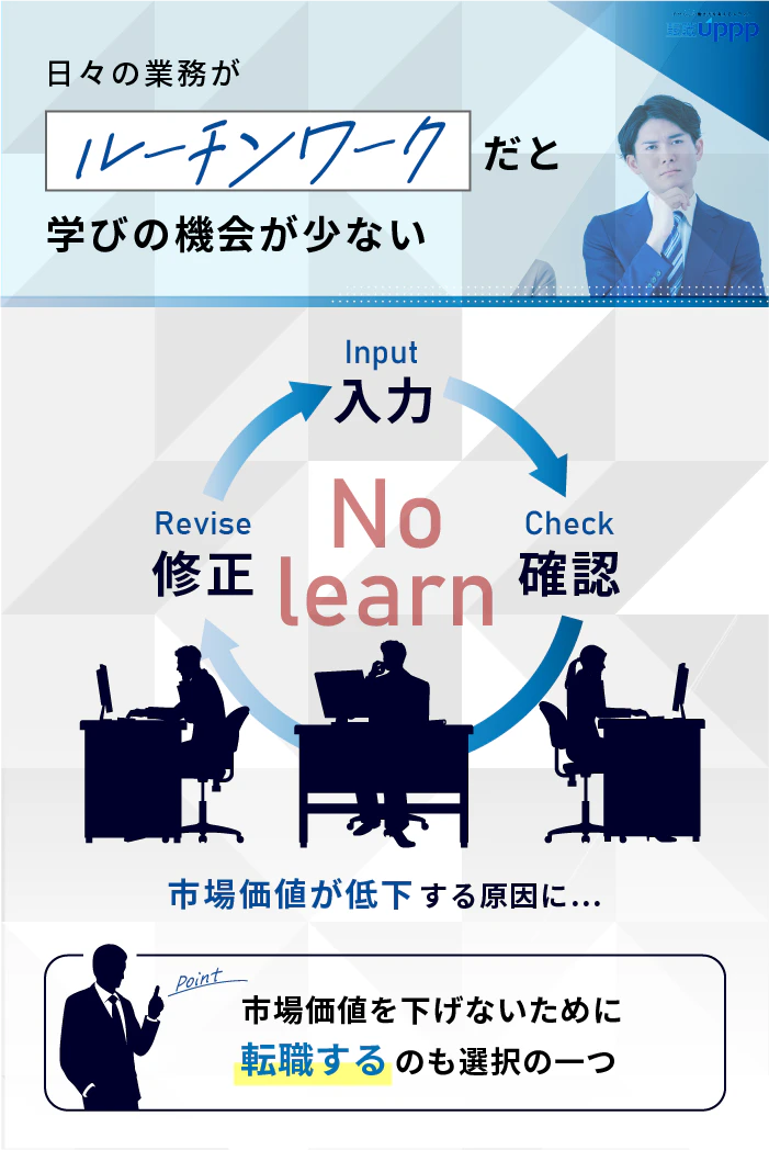 日々の業務がルーチンワークだと学びの機会が少ない