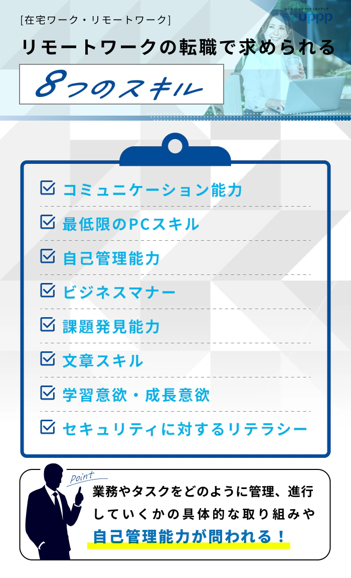 ［在宅ワーク・リモートワーク］リモートワークの転職で求められる8つのスキル