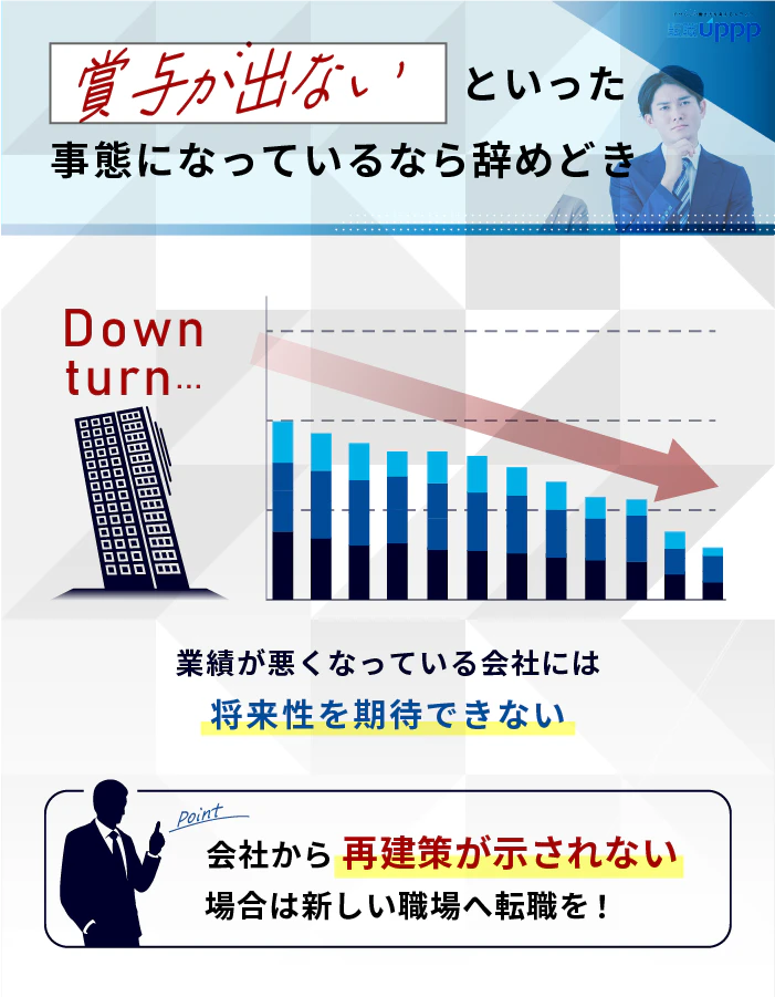 賞与が出ないといった事態になっているなら辞めどき