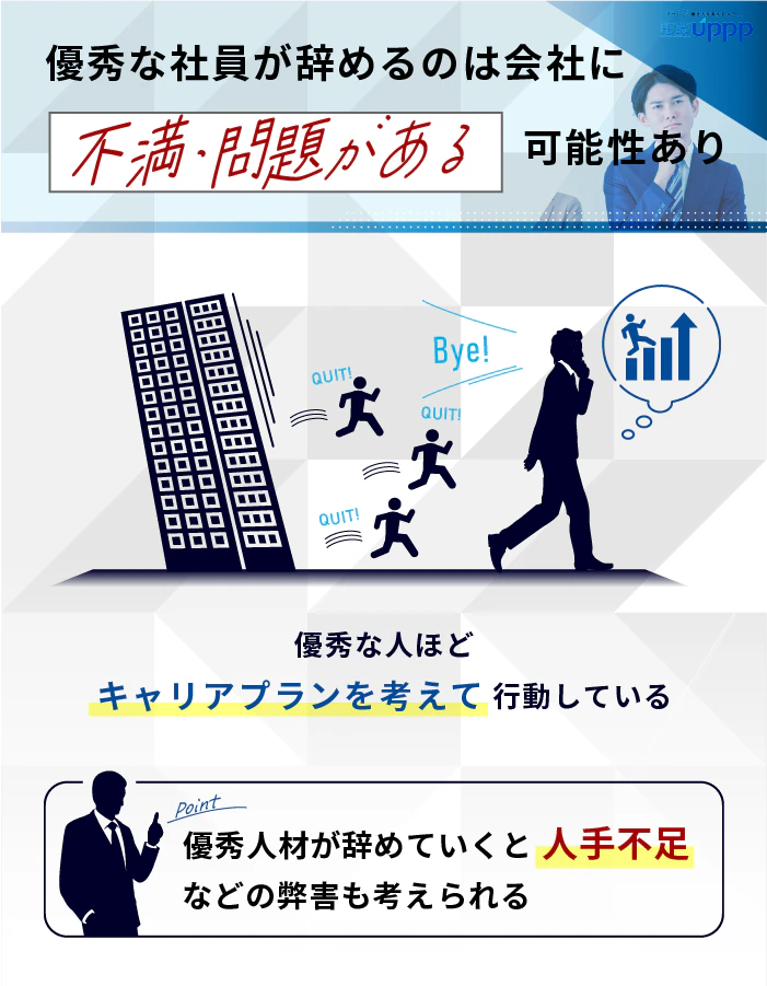 優秀な社員が辞めるのは会社に不満・問題がある可能性あり