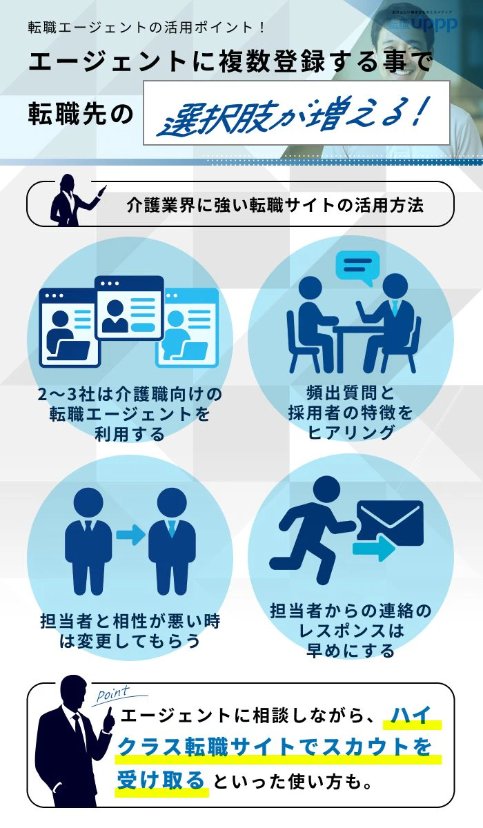 転職エージェントの活用ポイント！エージェントに複数登録する事で転職先の選択肢が増える！
