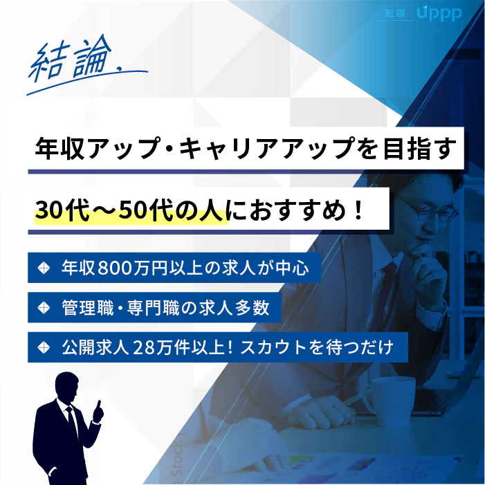 リクルートダイレクトスカウトは年収アップ・キャリアアップを目指す30代〜50代の人におすすめ！
