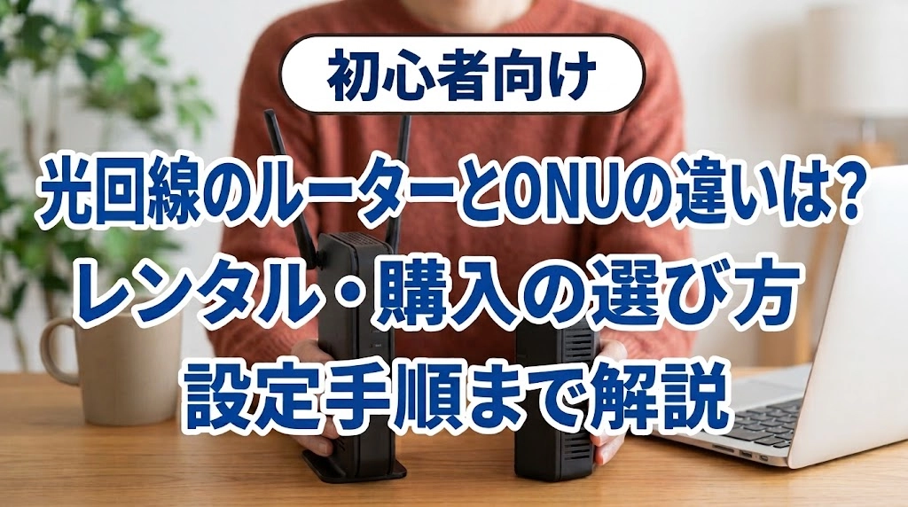 光回線のルーターとONUの違いは？レンタル・購入の選び方・設定手順まで解説