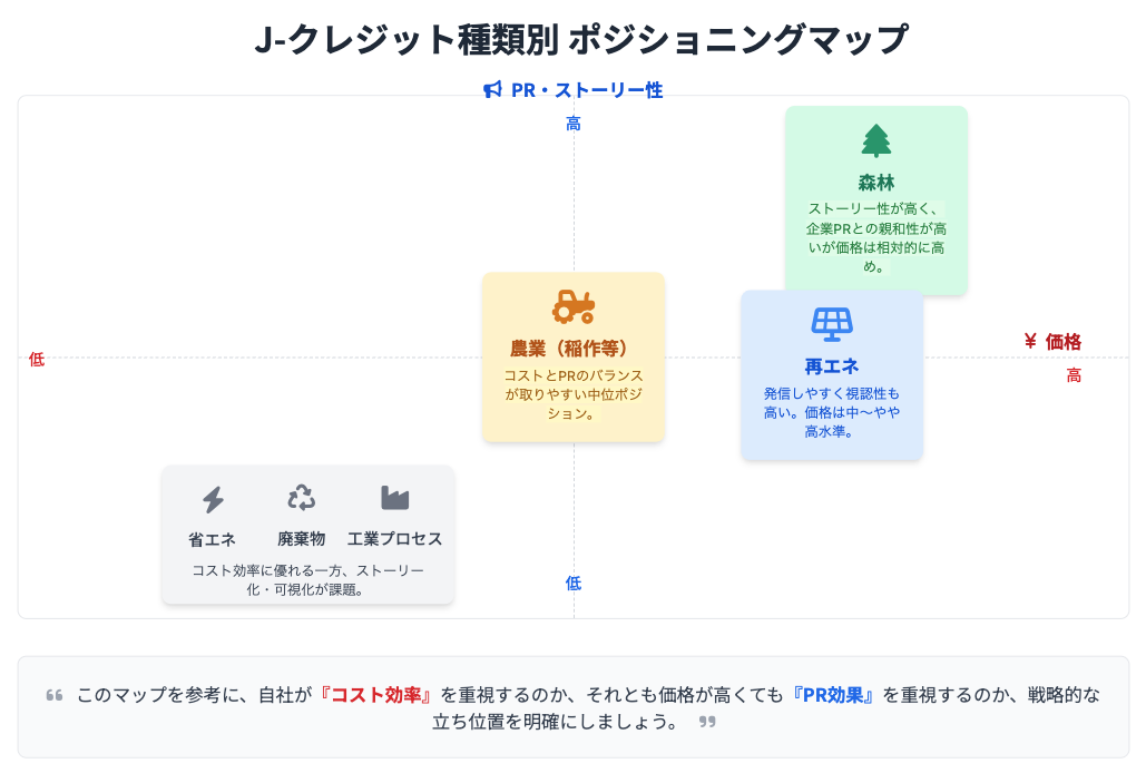 J-J-クレジット種類別ポジショニングマップ