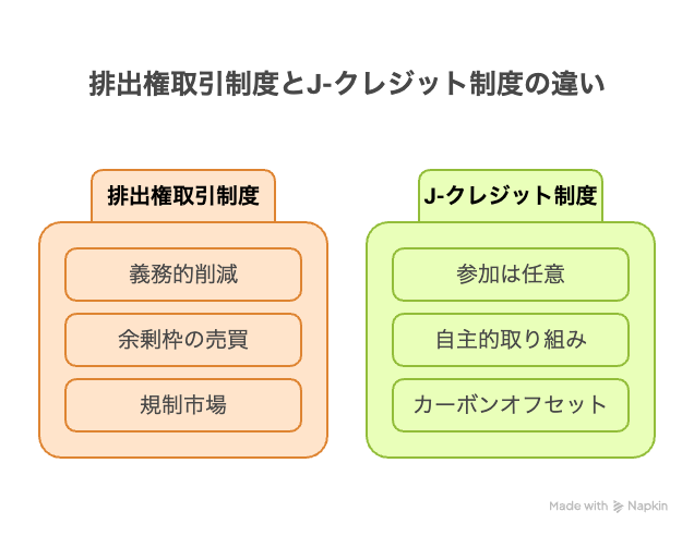 排出権取引制度とj-クレジット制度の違い
