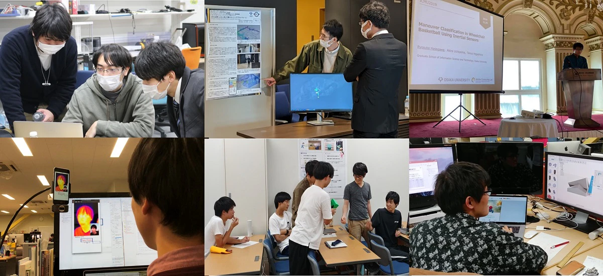 研究する山口研究室の学生