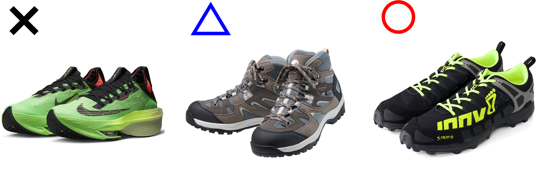 オリエンテーリングに適したシューズ