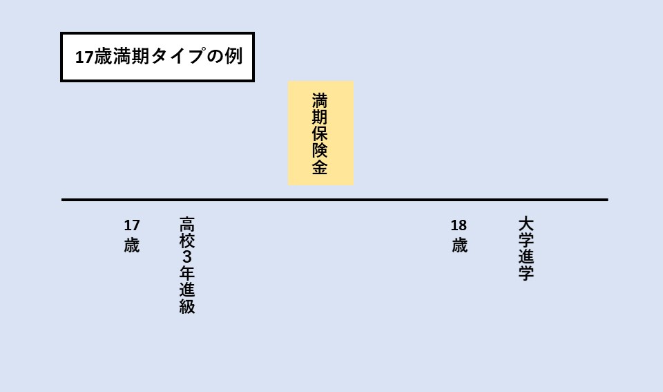 17歳満期の学資保険のイメージ